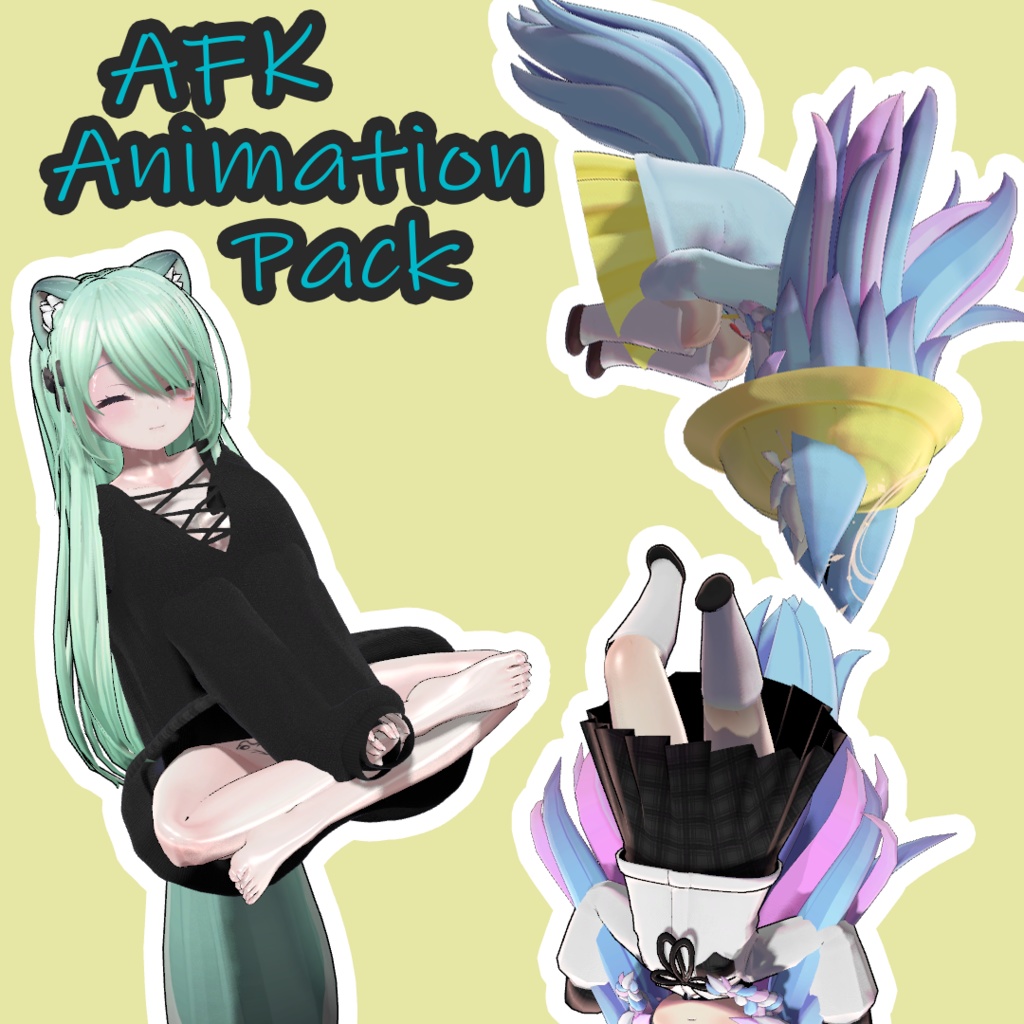 VRChat AFK Animation 3종 mellongshop BOOTH