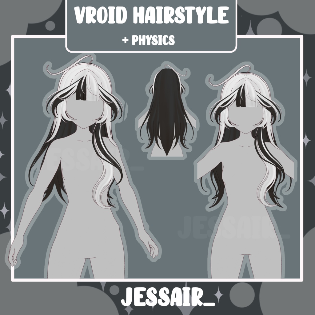 VRoid Hairstyle PresetMedium Long Female Hairstyle With Physics