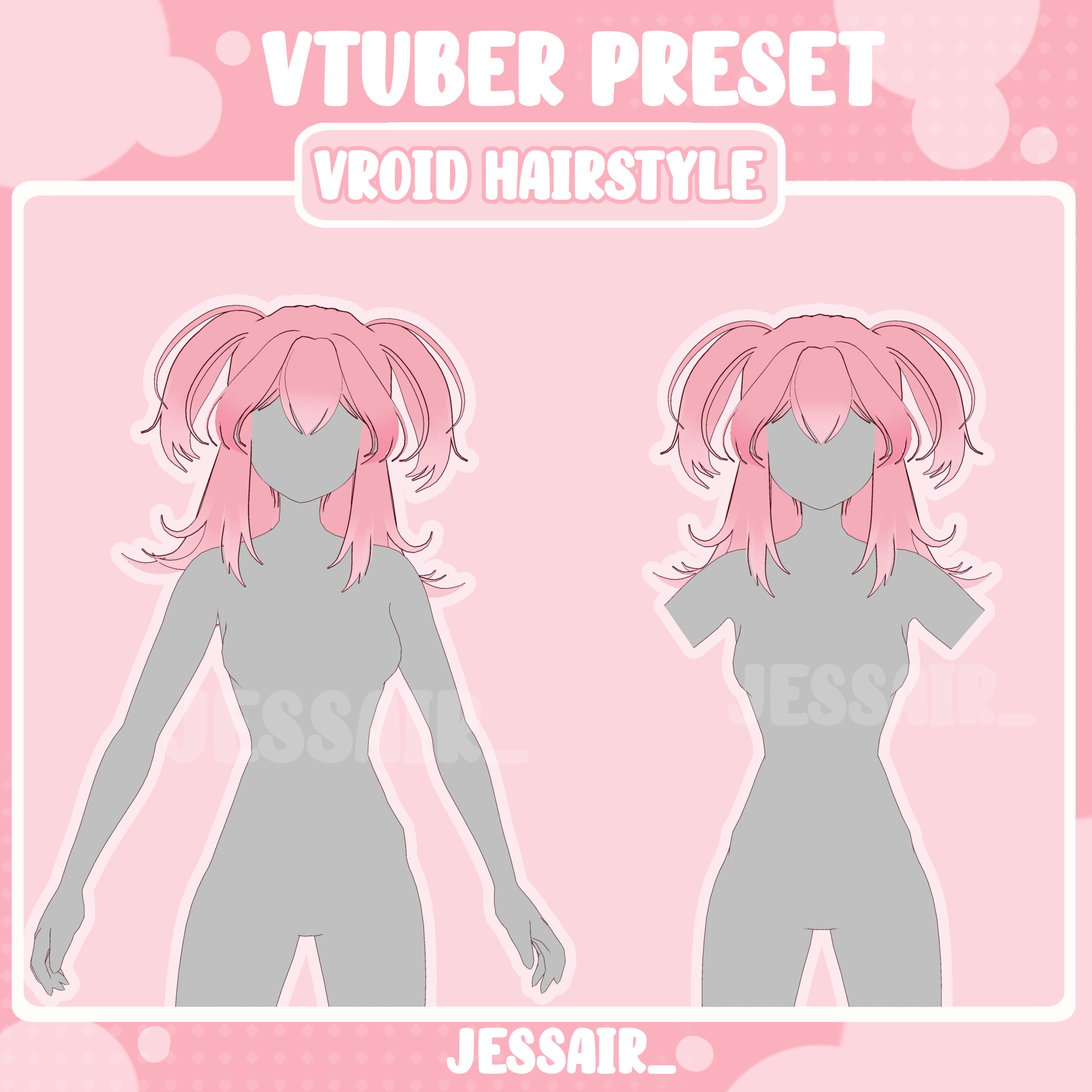 VRoid Hairstyle PresetShort Hair With Physics Pigtails Cute