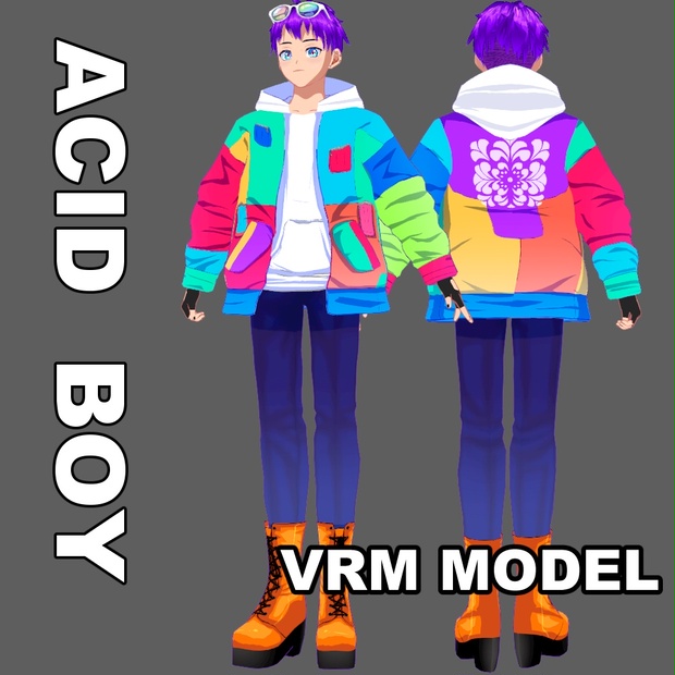 Male Vtuber Acid Boy Vrm Model For Streaming And Vrchat The Anita