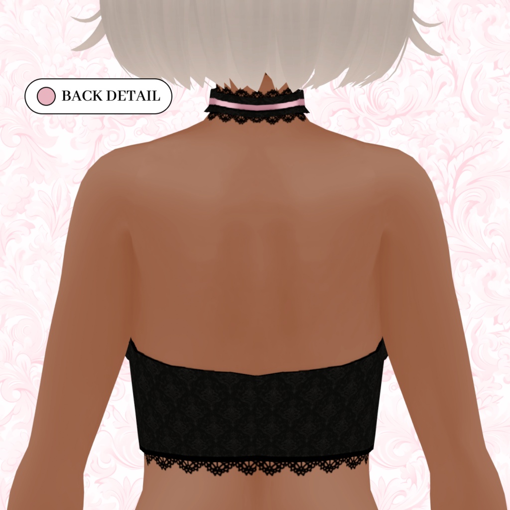 Black Lace Camisole With Pastel Bows Gothic Top Vroid Nyxgothica