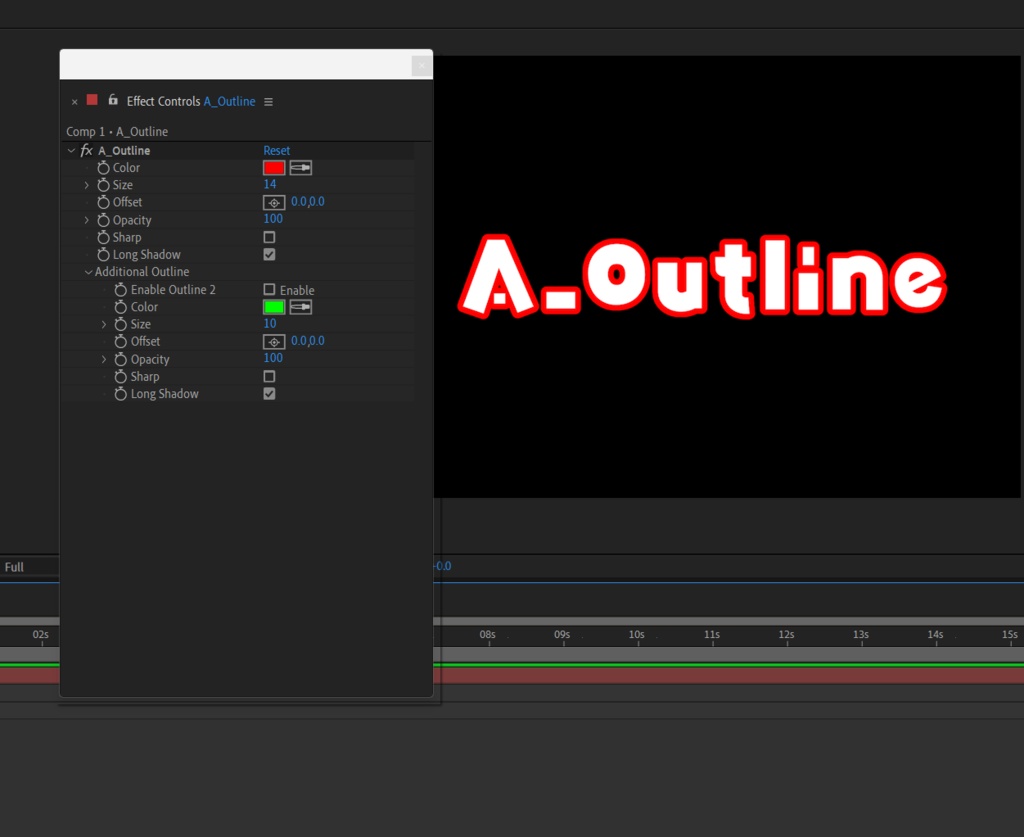 【After Effectsプラグイン】 A_Outline