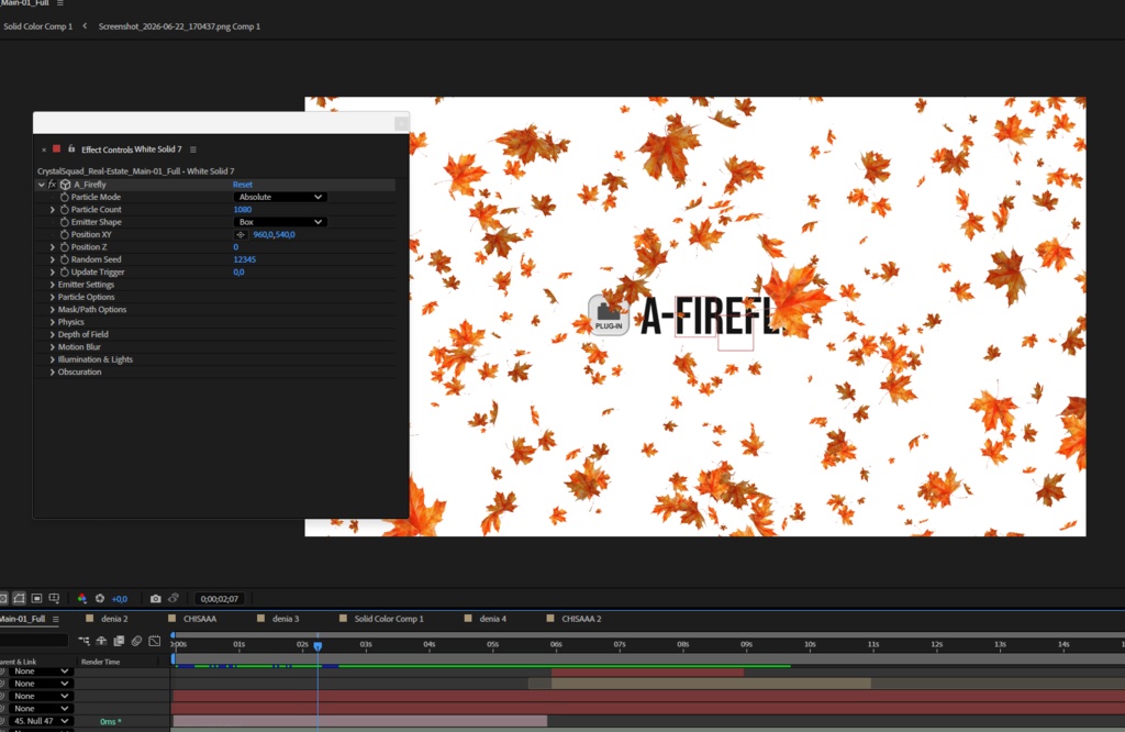 【After Effectsプラグイン】A_Firefly