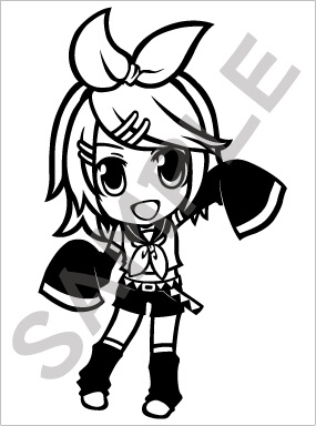 カッティングステッカー　鏡音リン