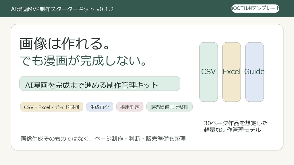 AI漫画MVP制作スターターキット