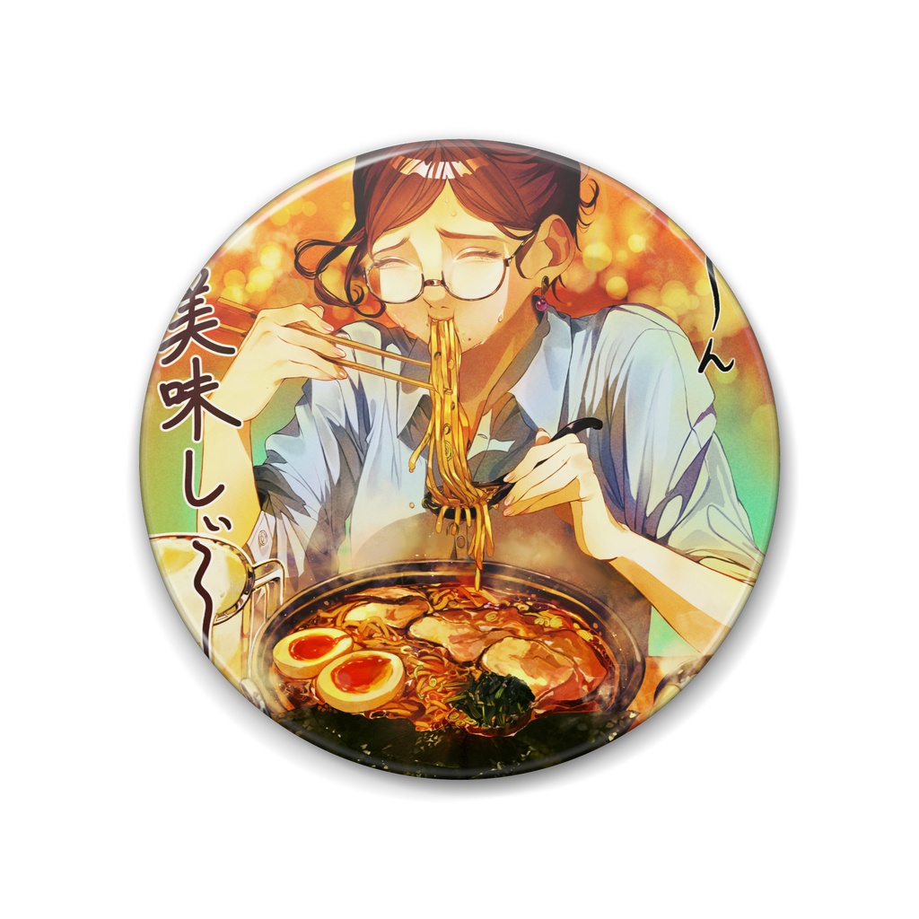 ラーメン缶バッジ