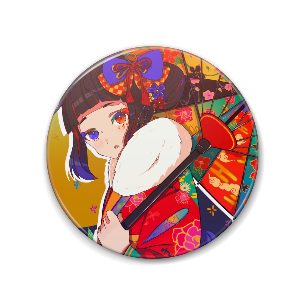 和風デザインの缶バッジ（サイズ大）