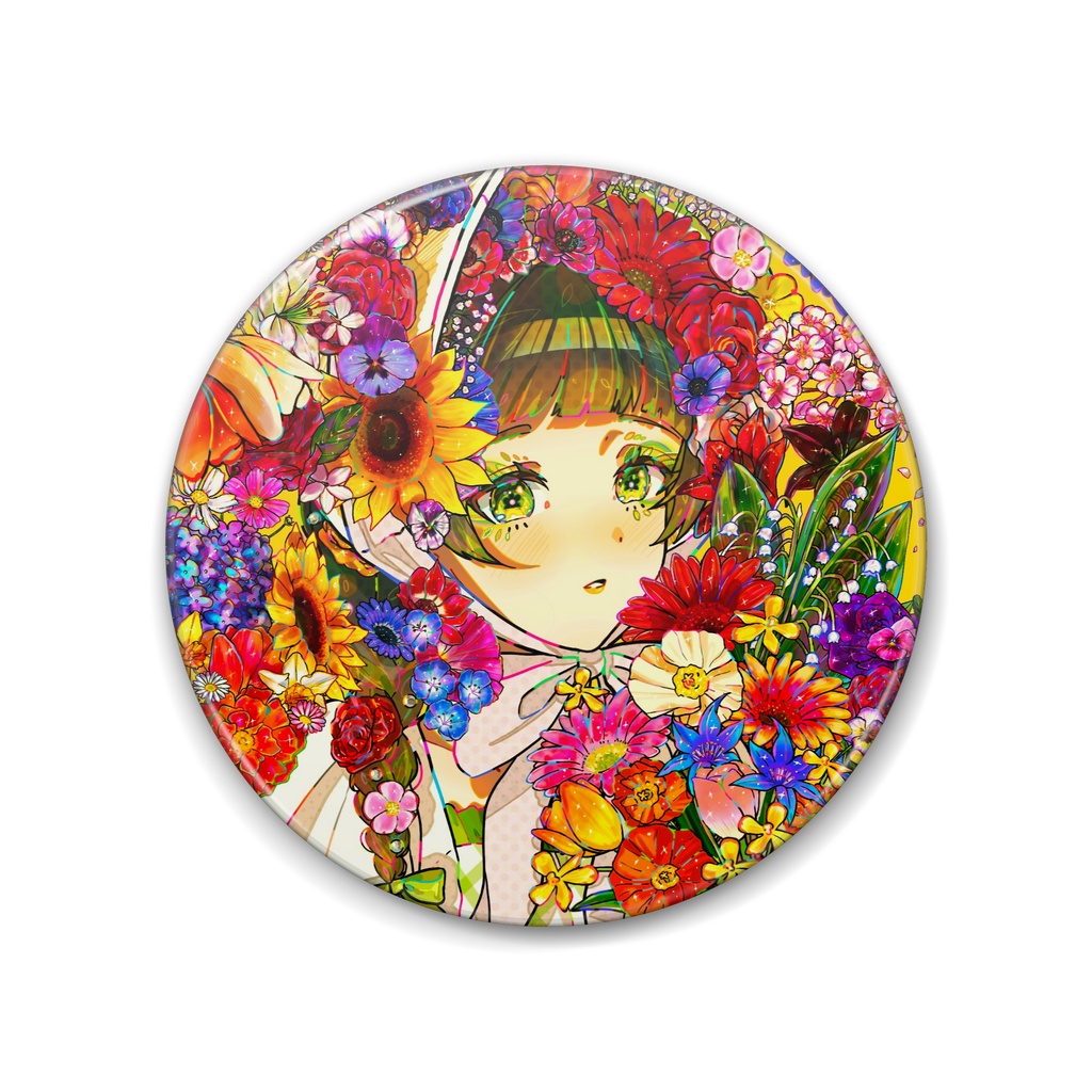 お花デザインの缶バッジ