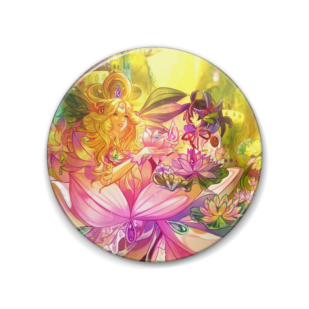 お花デザインの缶バッジ