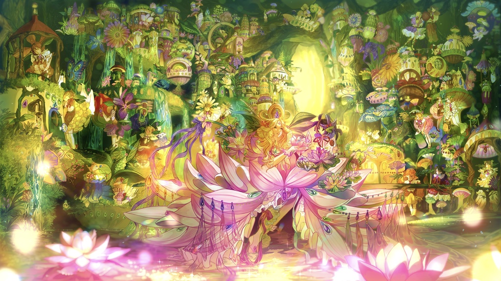 蓮の花と女の子