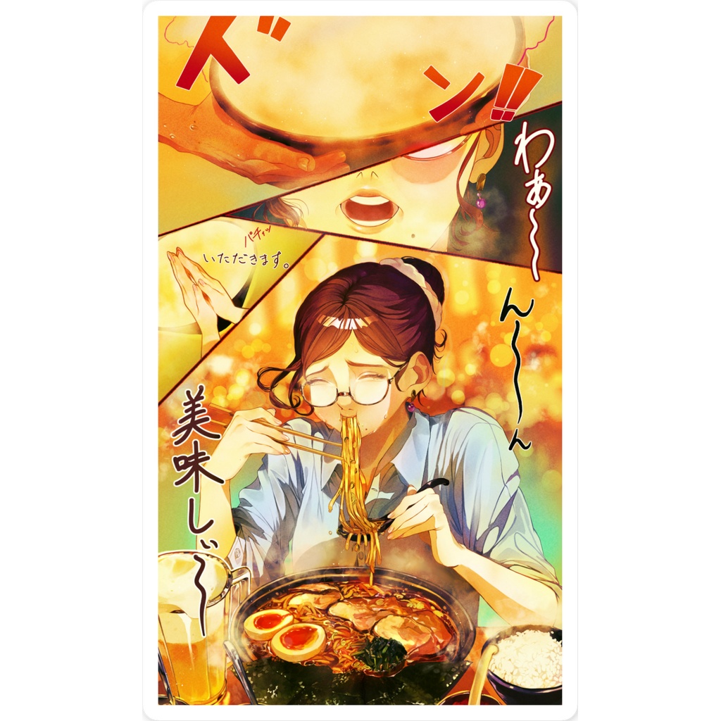 ラーメンマンガデザインのスマホステッカー