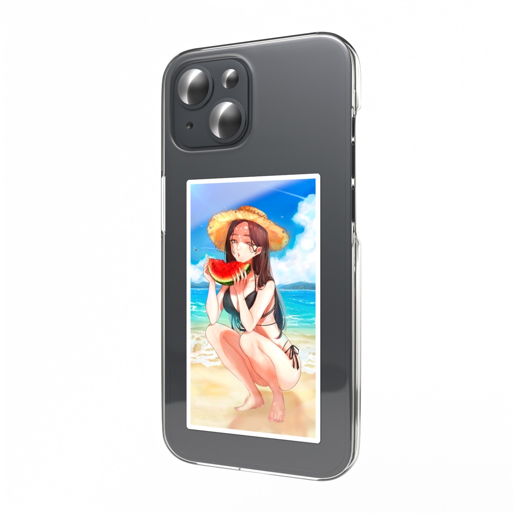 夏を感じさせるデザインのスマホステッカー