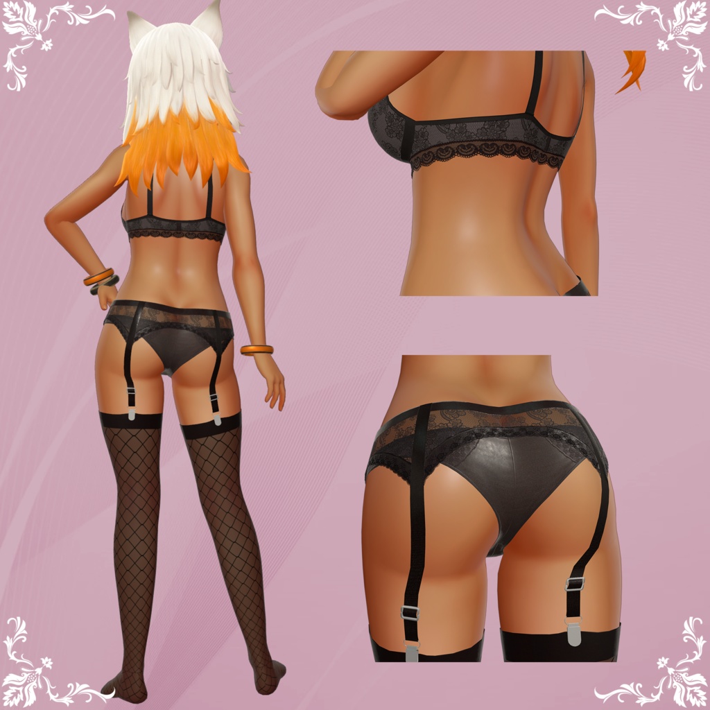 【EasternWindアバター対応】Lace Lingerie & Garter