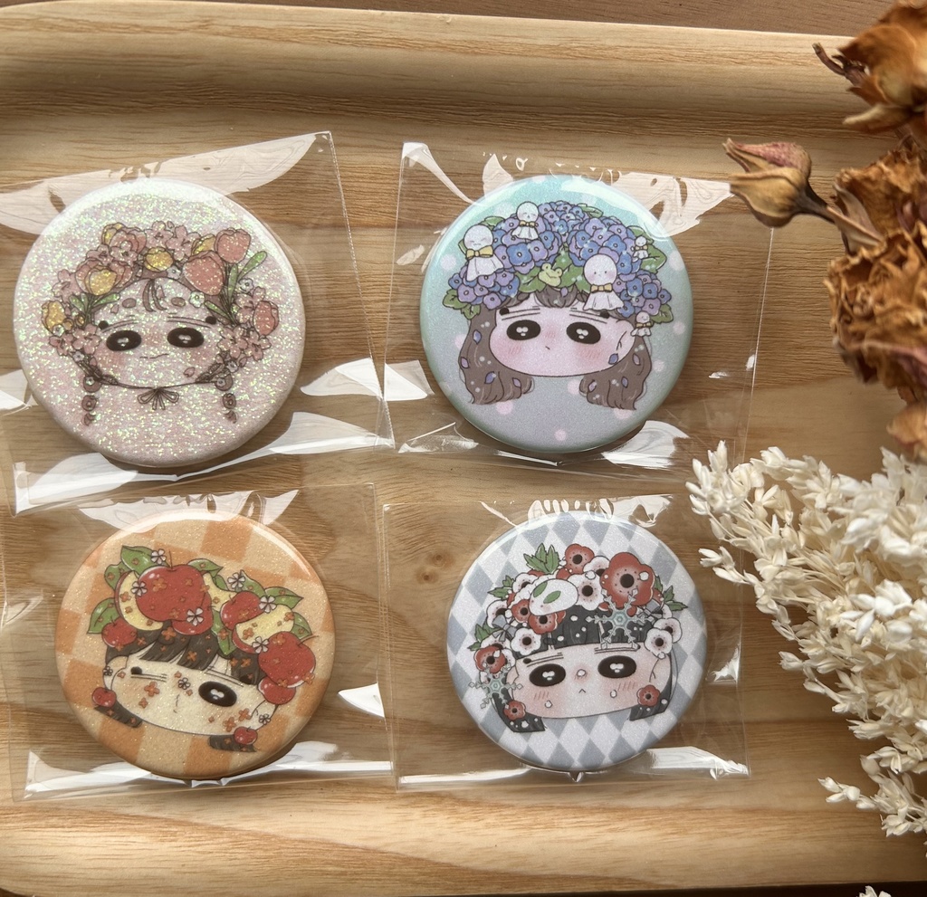 春夏秋冬キラキラ缶バッジ