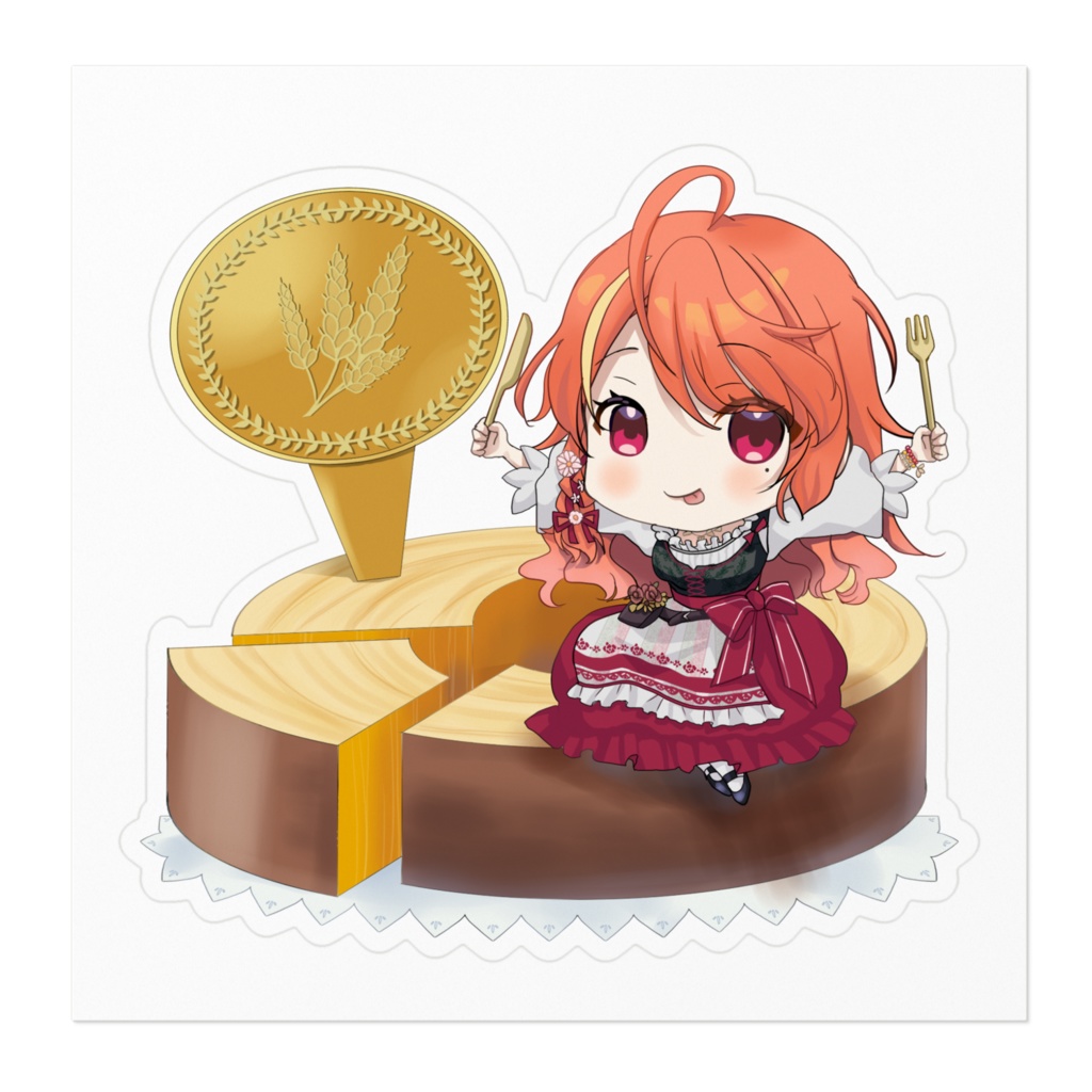 らいむぎと食べ物シリーズ バームクーヘンステッカー