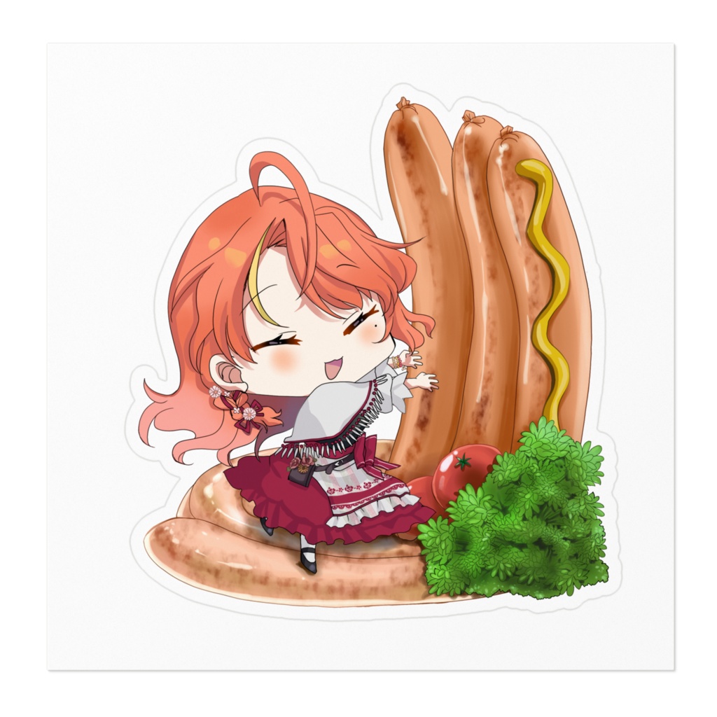 らいむぎと食べ物シリーズ ソーセージステッカー