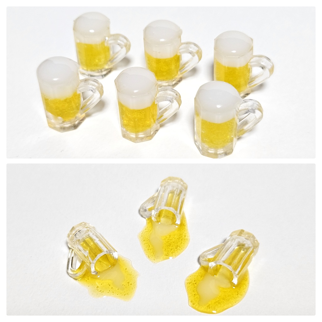 【ぬい用/ドール用】ビール、こぼれたビール
