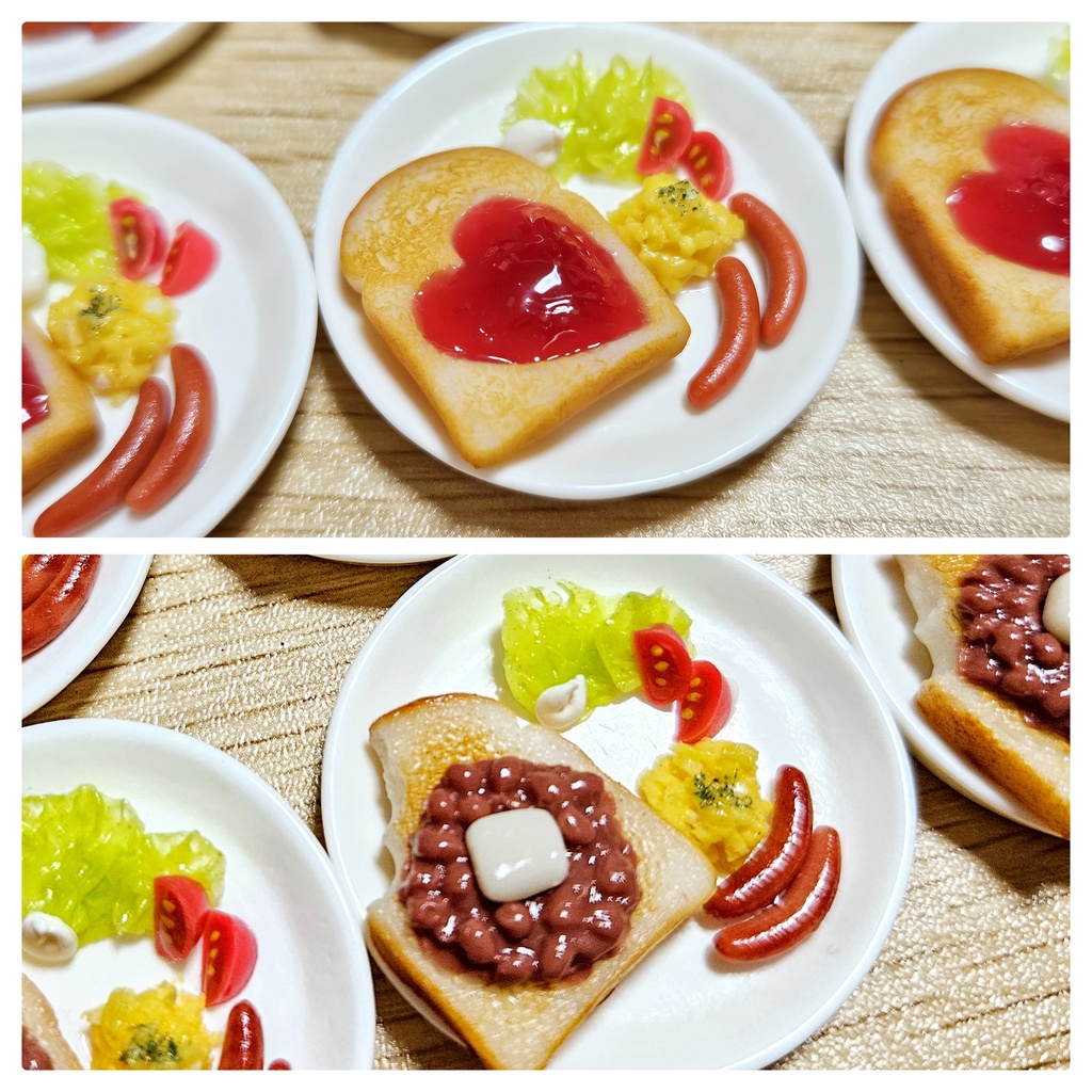 ハートのジャムor小倉トーストプレート
