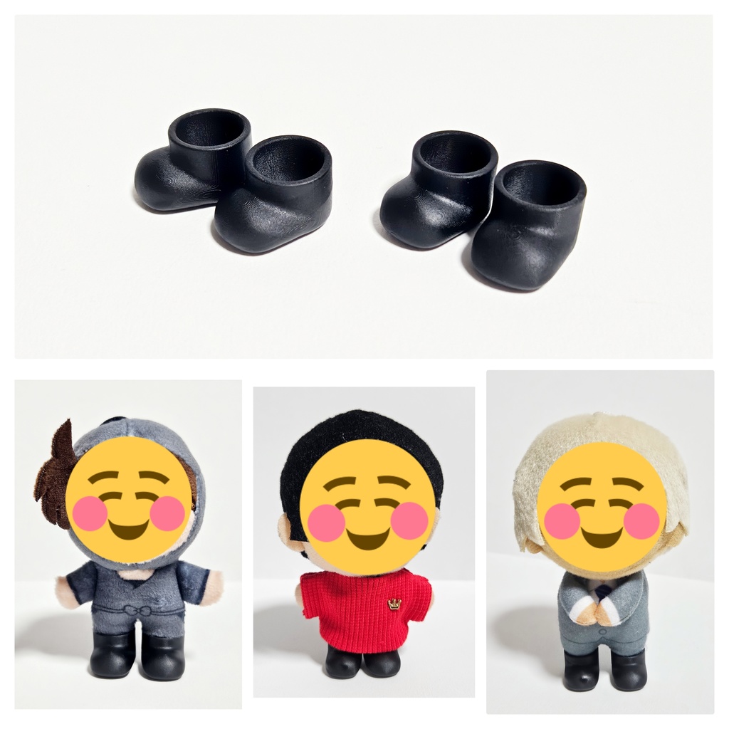 10cm前後ぬい靴【シンプル黒のみ】