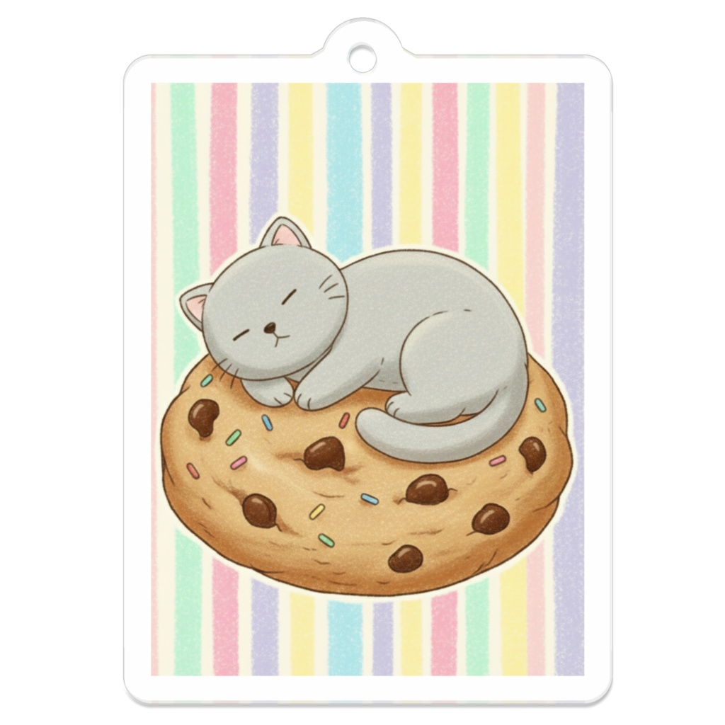 【すんたん🍀】 ぬいぐるみのようなねこのアクリルキーホルダー