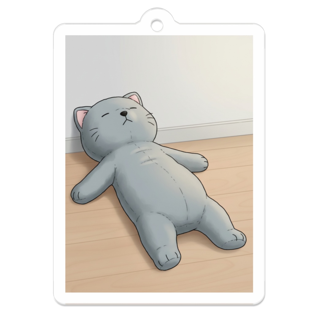 【すんたん🍀】 ぬいぐるみのようなねこのアクリルキーホルダー