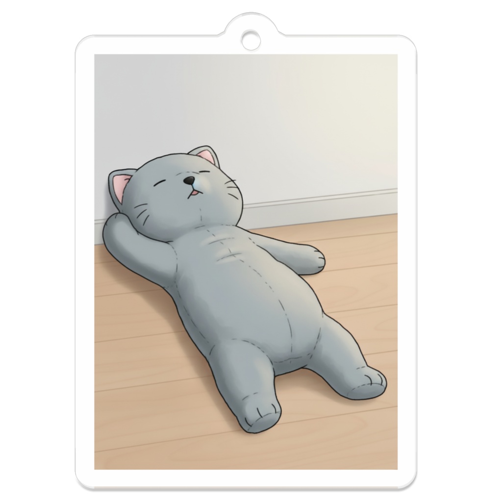 【すんたん🍀】 ぬいぐるみのようなねこのアクリルキーホルダー