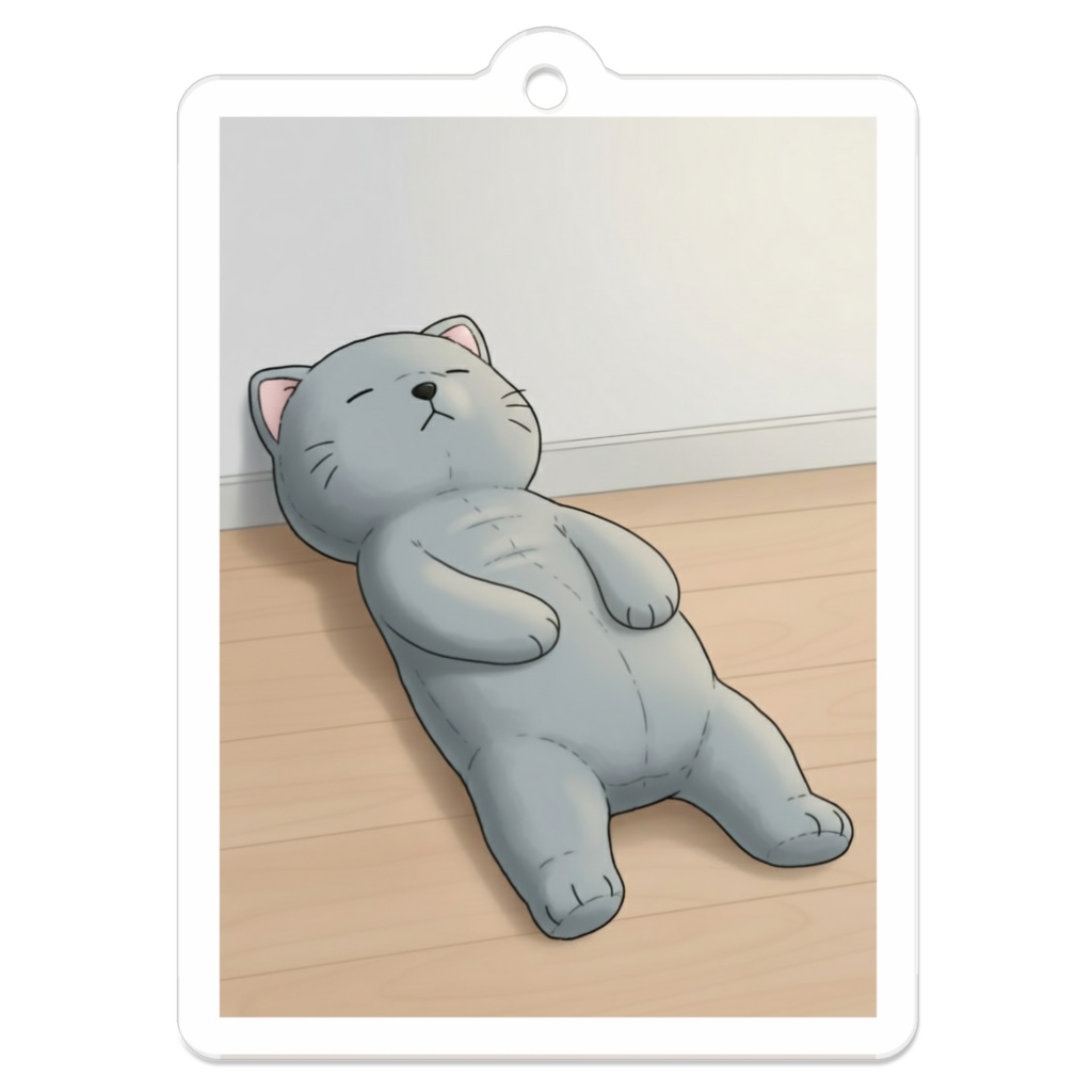 【すんたん🍀】 ぬいぐるみのようなねこのアクリルキーホルダー