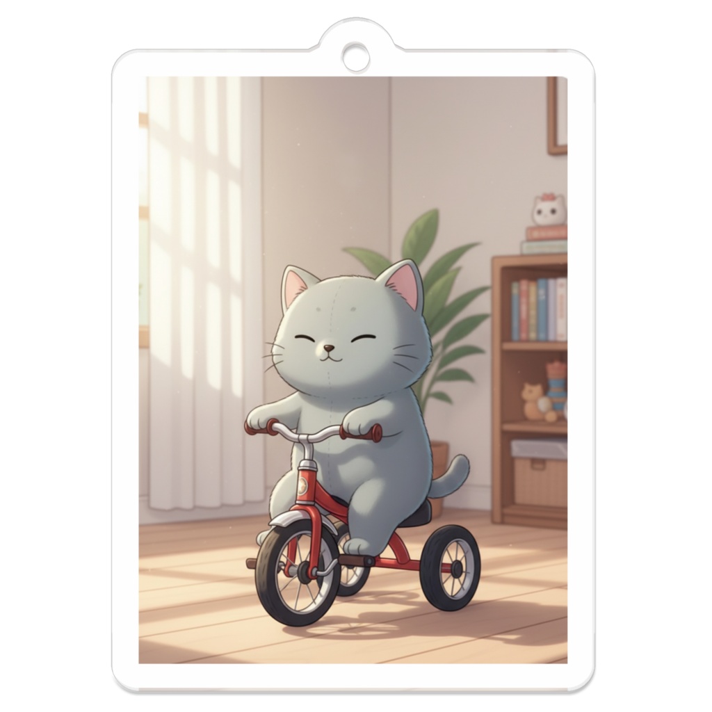 【すんたん🍀】 ぬいぐるみのようなねこのアクリルキーホルダー