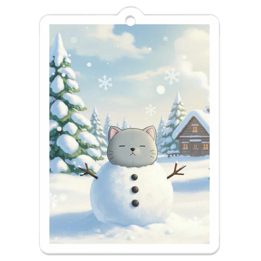 【すんたん🍀】 ぬいぐるみのようなねこのアクリルキーホルダー