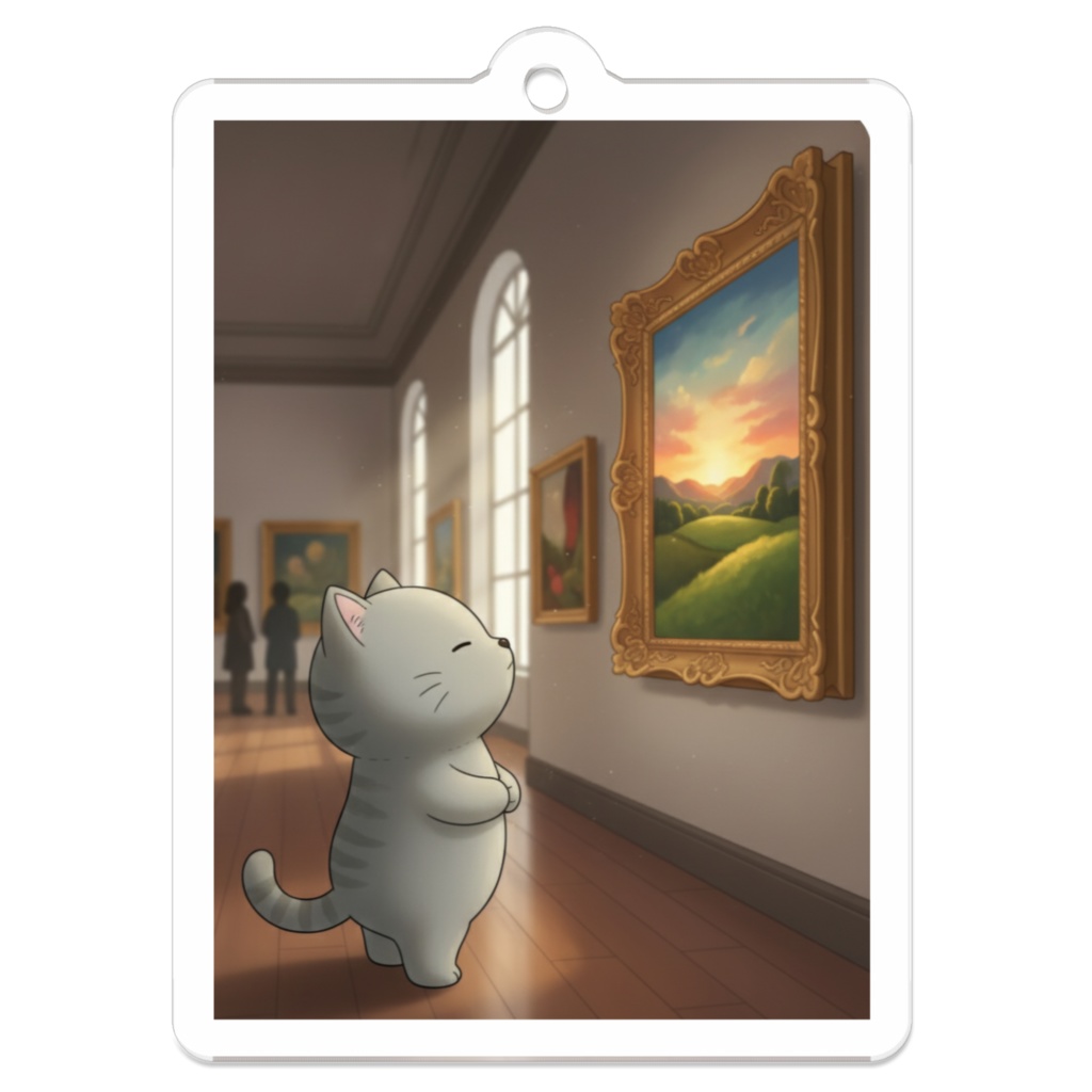 【すんたん🍀】 ぬいぐるみのようなねこのアクリルキーホルダー