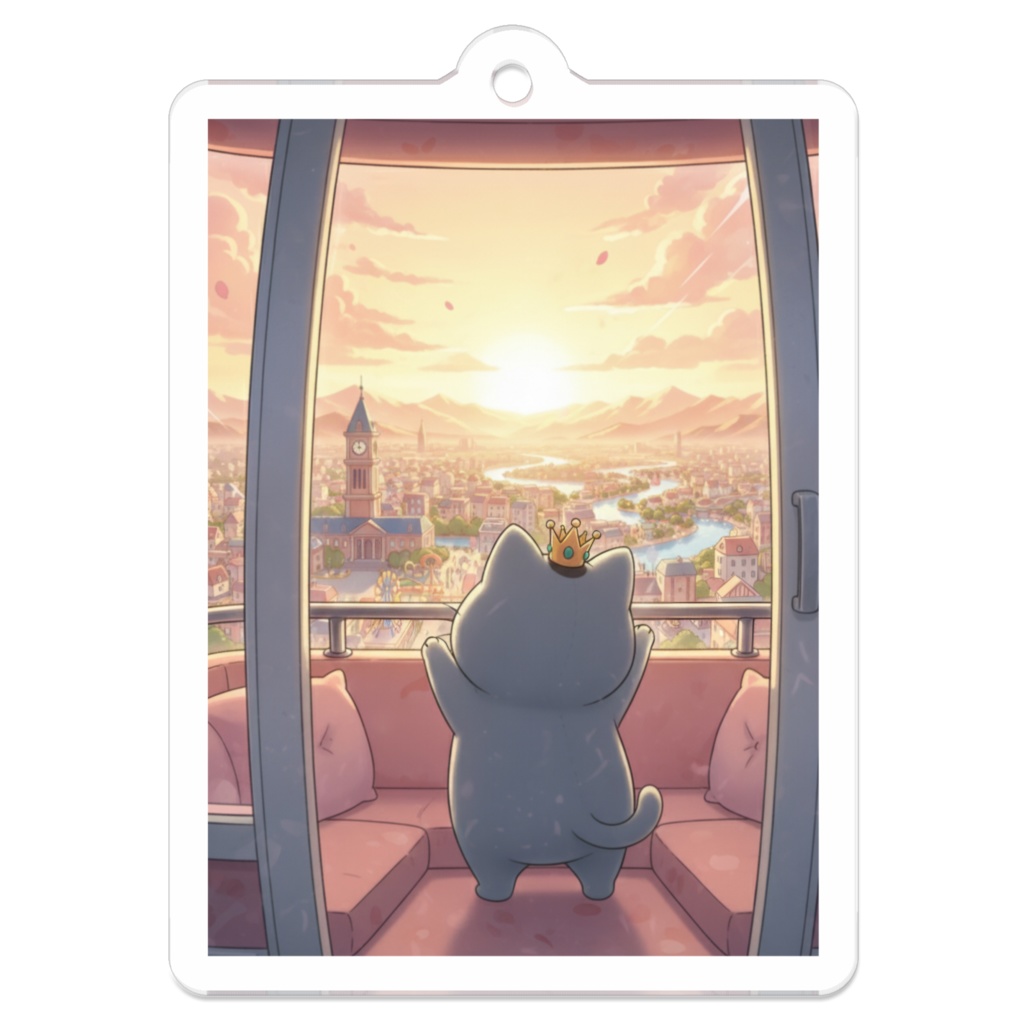 【すんたん🍀】 ぬいぐるみのようなねこのアクリルキーホルダー