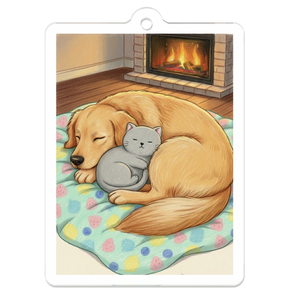 【すんたん🍀】 ぬいぐるみのようなねこのアクリルキーホルダー