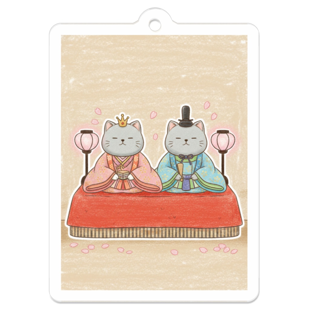 【すんたん🍀】 ぬいぐるみのようなねこのアクリルキーホルダー