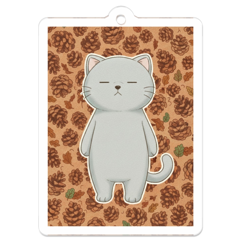 【すんたん🍀】 ぬいぐるみのようなねこのアクリルキーホルダー