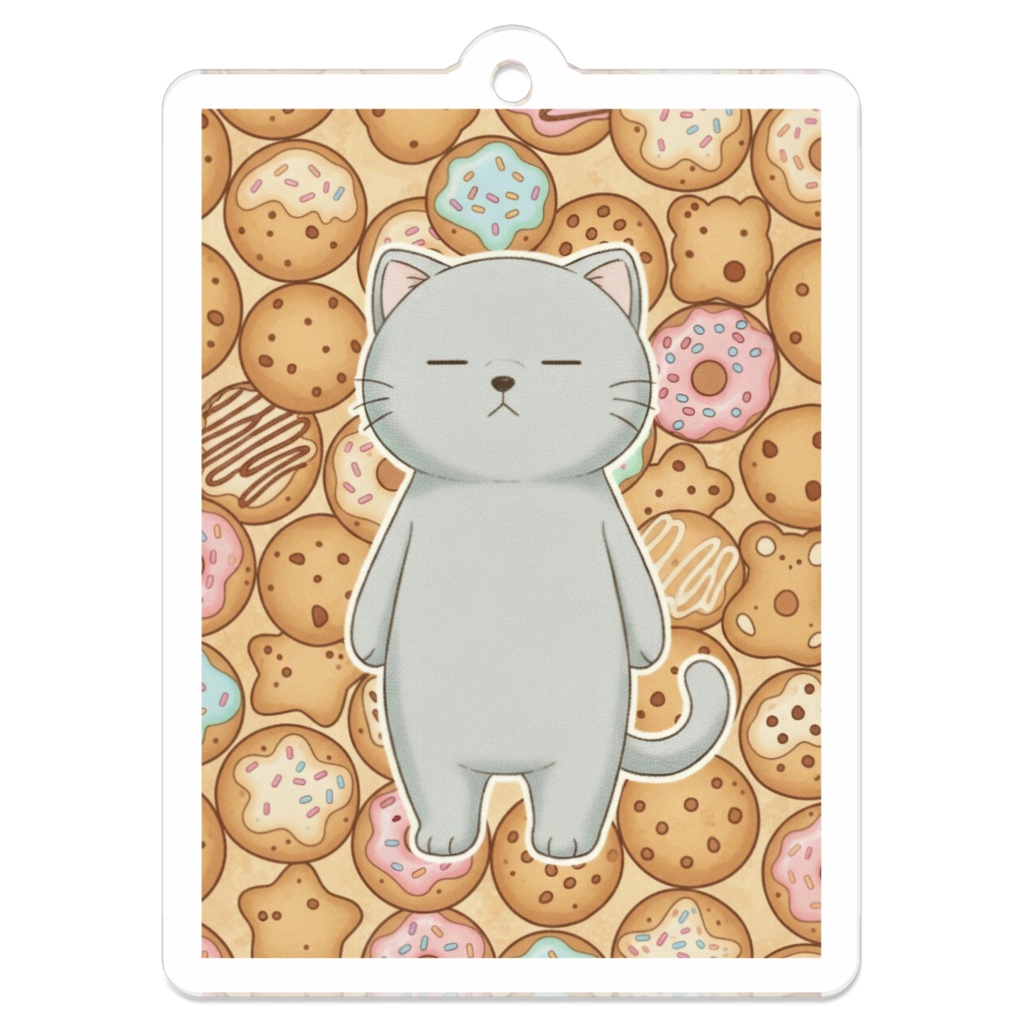 【すんたん🍀】 ぬいぐるみのようなねこのアクリルキーホルダー