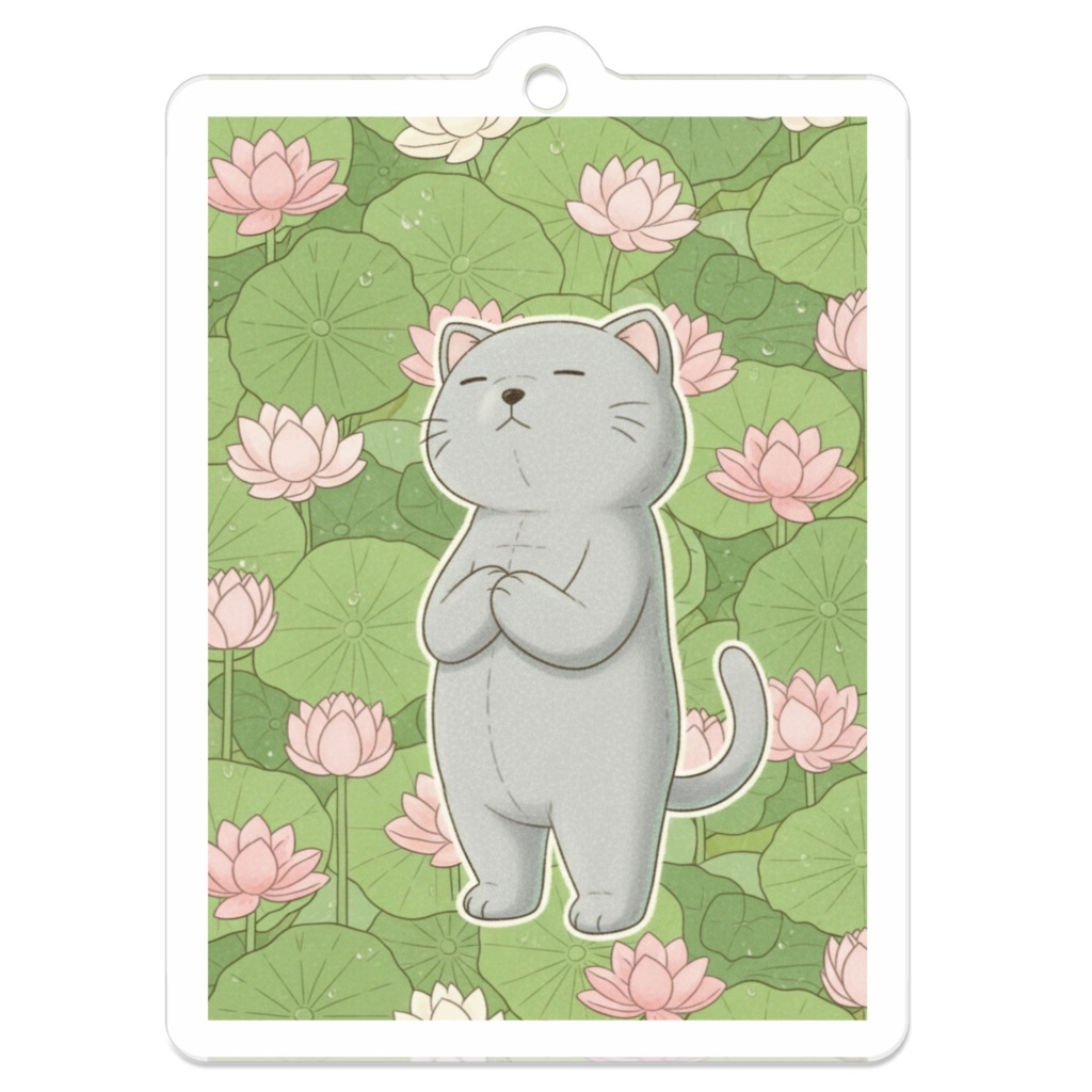 【すんたん🍀】 ぬいぐるみのようなねこのアクリルキーホルダー