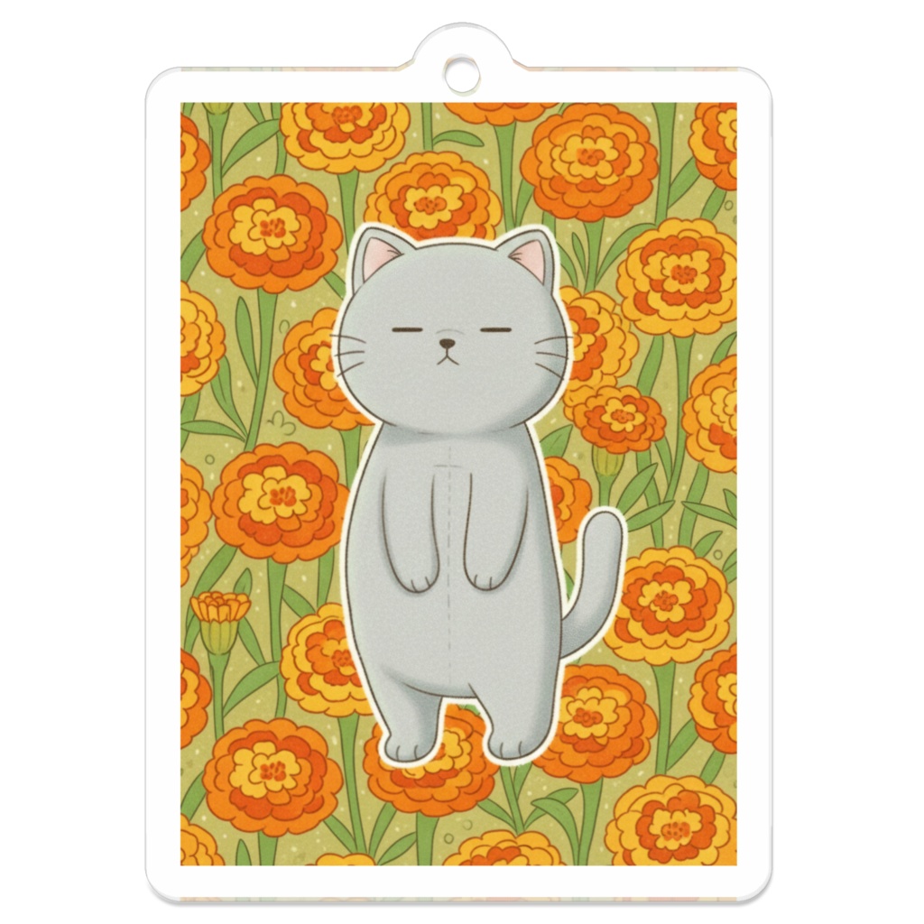 【すんたん🍀】 ぬいぐるみのようなねこのアクリルキーホルダー
