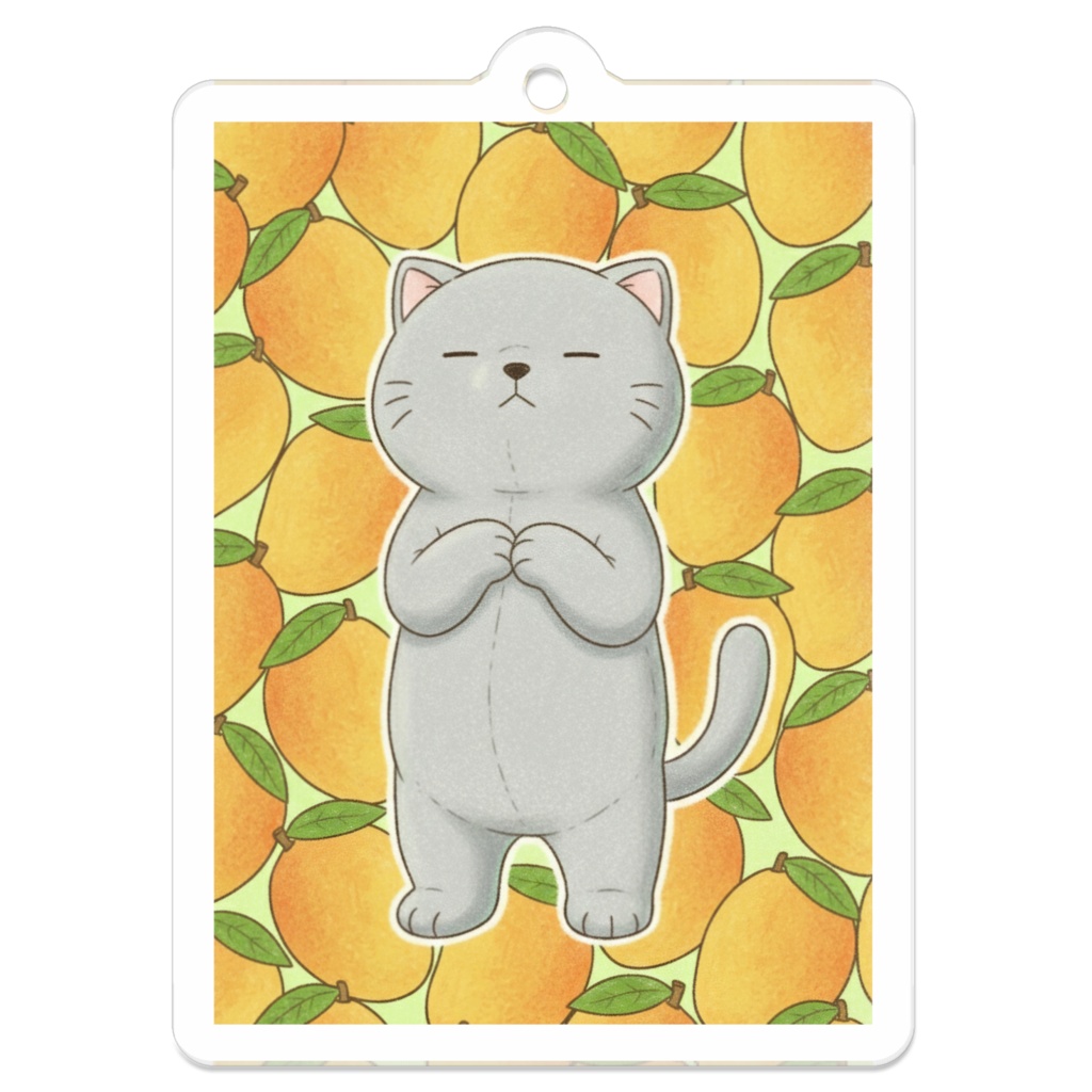 【すんたん🍀】 ぬいぐるみのようなねこのアクリルキーホルダー