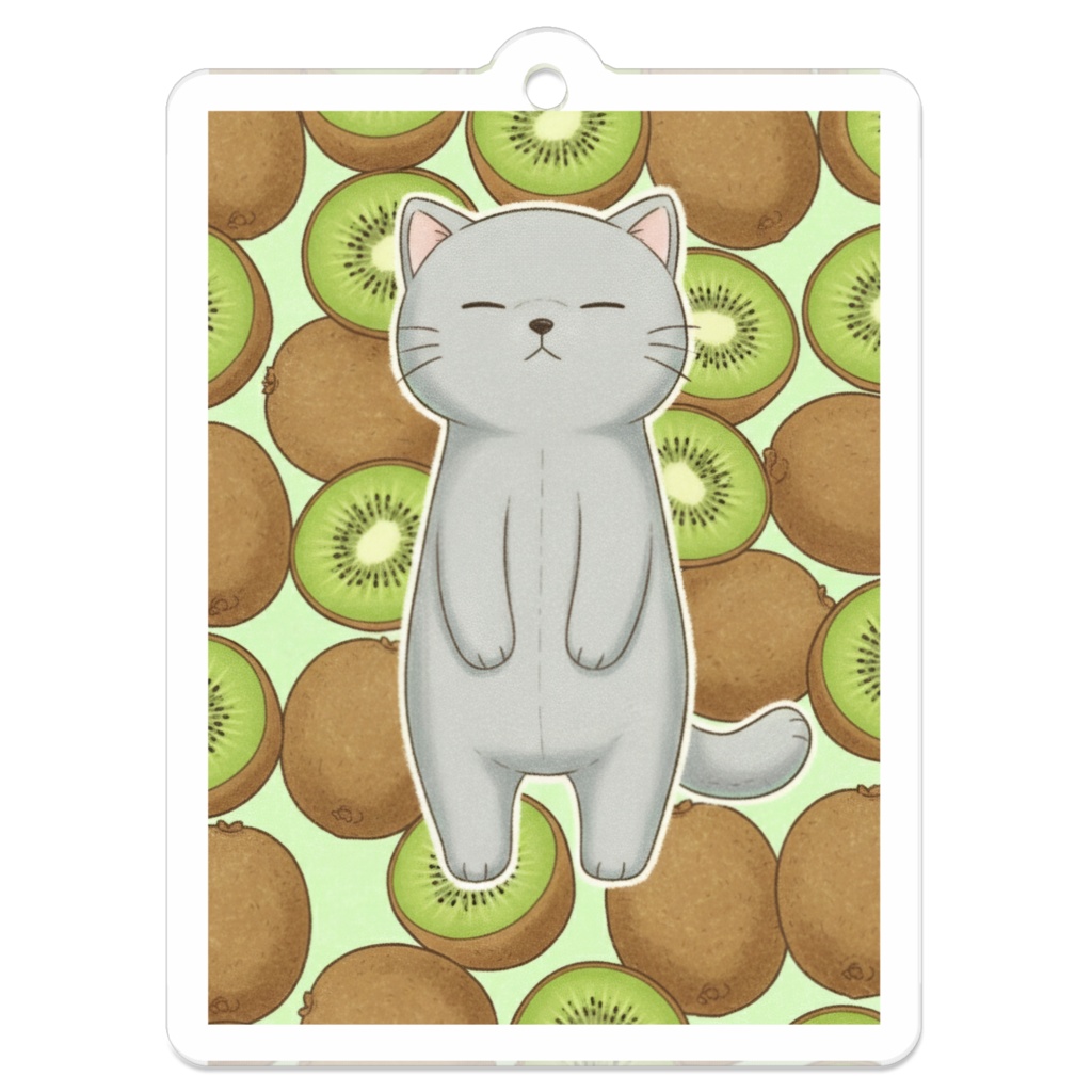 【すんたん🍀】 ぬいぐるみのようなねこのアクリルキーホルダー