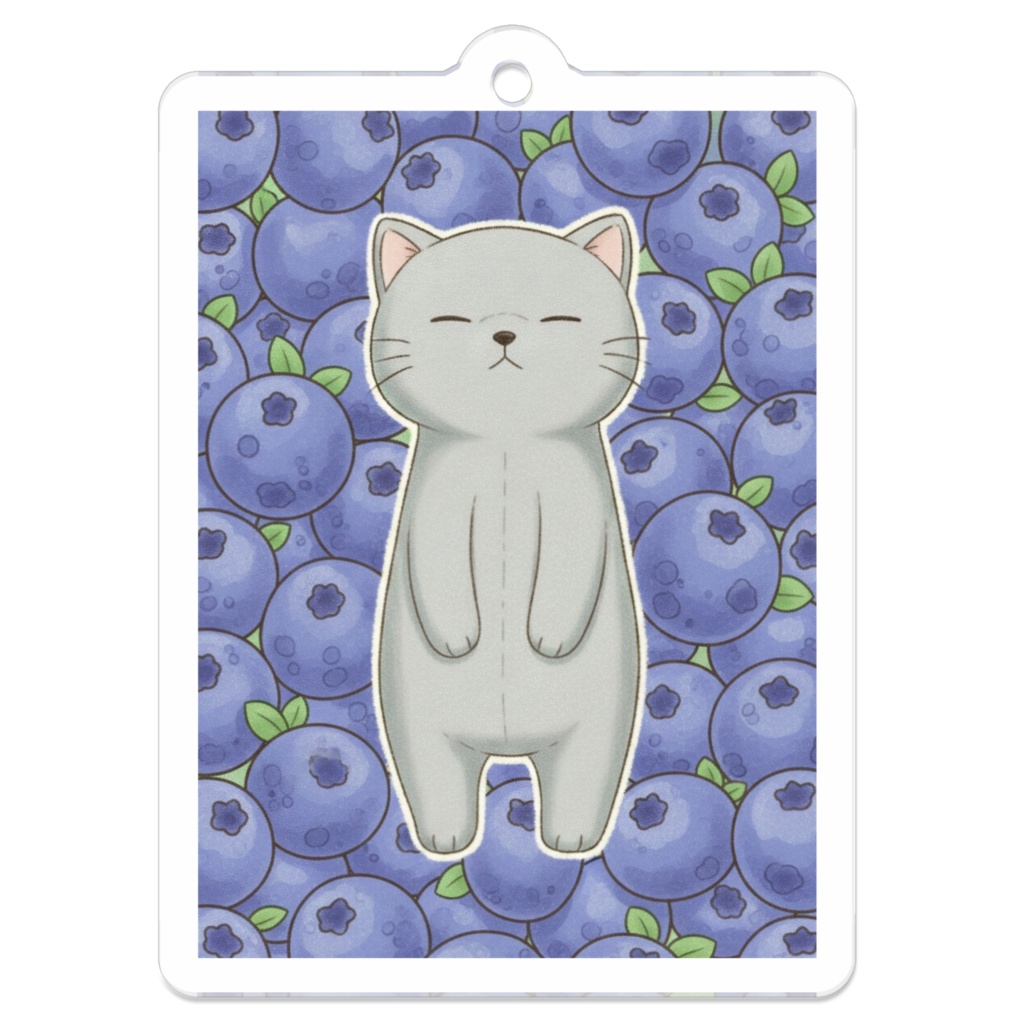 【すんたん🍀】 ぬいぐるみのようなねこのアクリルキーホルダー