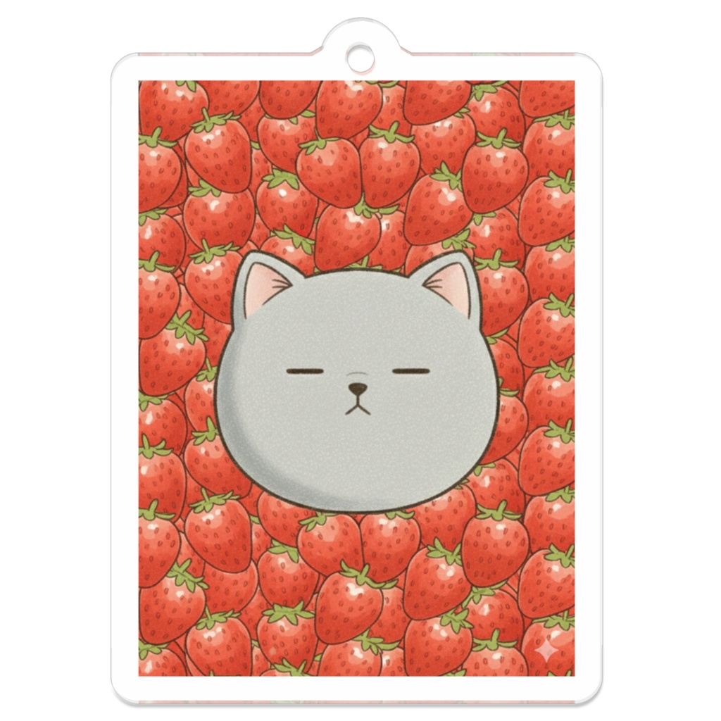 【すんたん🍀】 ぬいぐるみのようなねこのアクリルキーホルダー