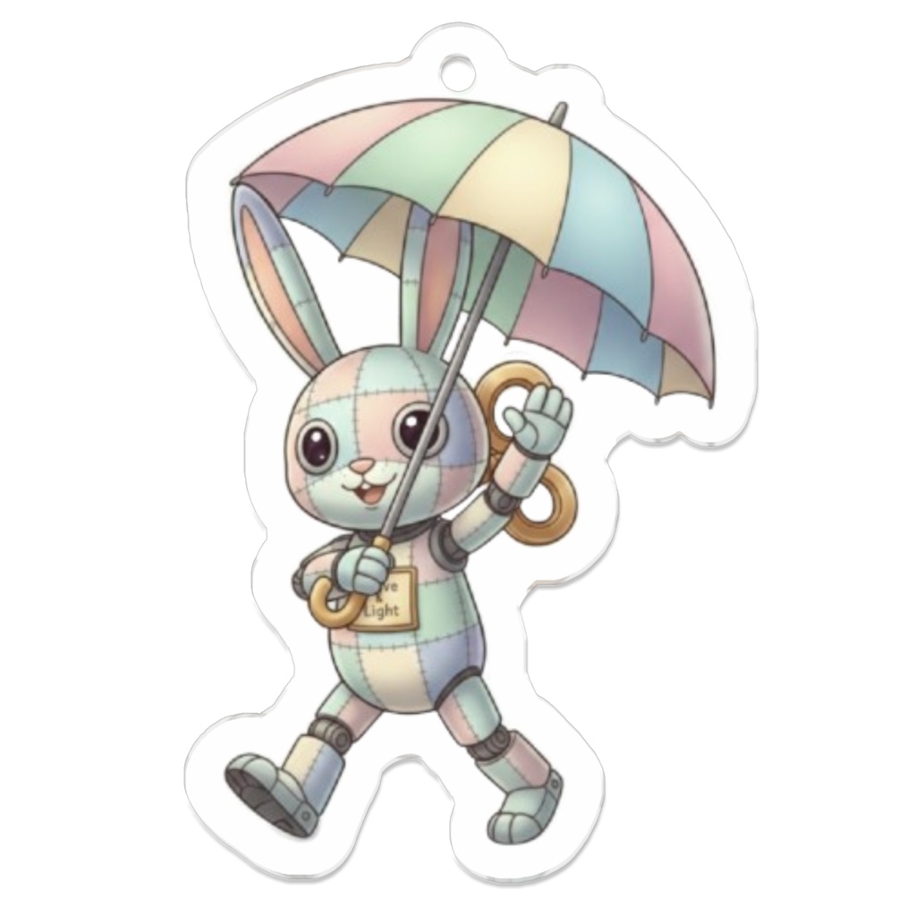 パッチ🌸】ゼンマイ⚙️仕掛けのウサギのアクリルキーホルダー