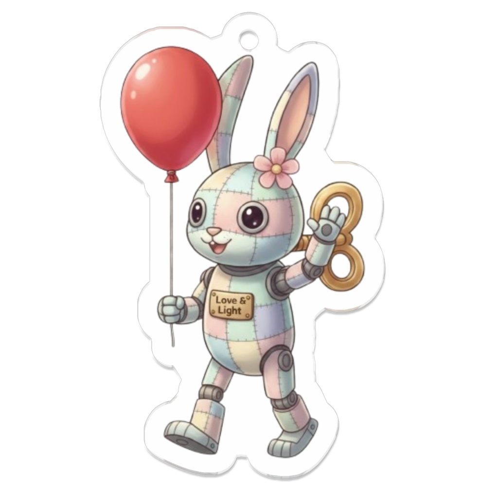 パッチ🌸】ゼンマイ⚙️仕掛けのウサギのアクリルキーホルダー