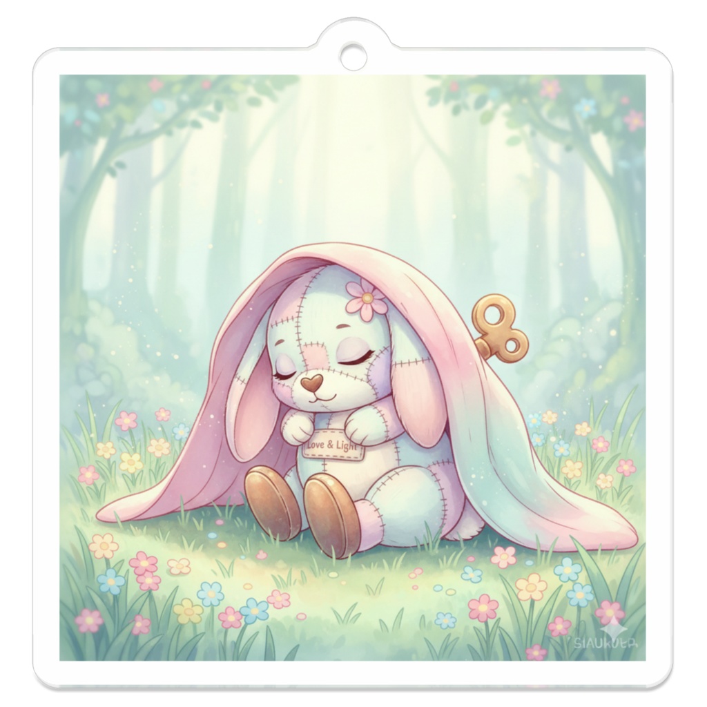 パッチ🌸】ゼンマイ⚙️仕掛けのウサギのアクリルキーホルダー