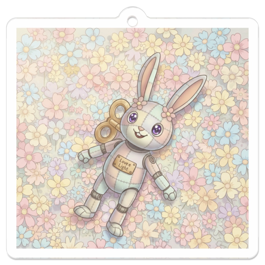 パッチ🌸】ゼンマイ⚙️仕掛けのウサギのアクリルキーホルダー