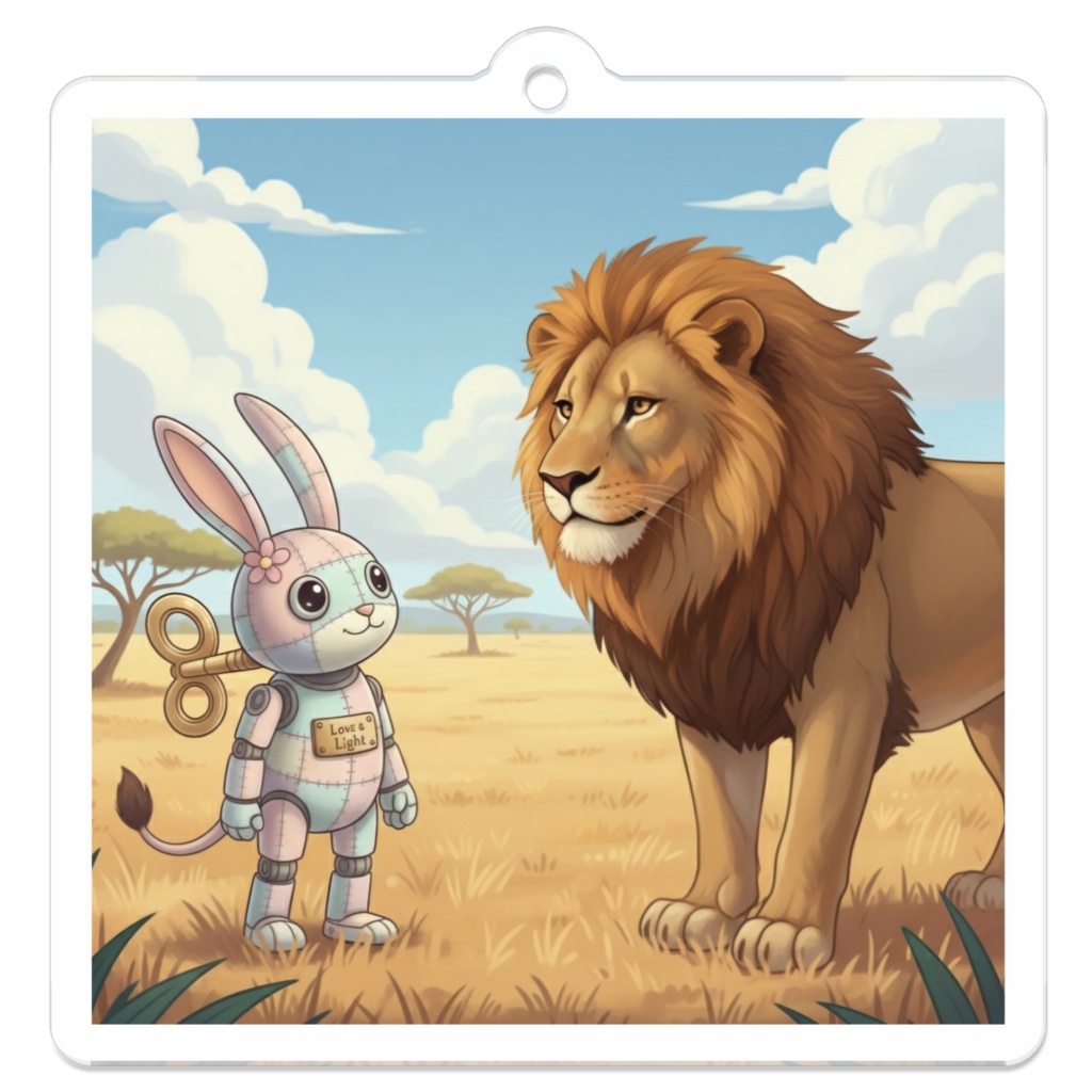 パッチ🌸】ゼンマイ⚙️仕掛けのウサギのアクリルキーホルダー