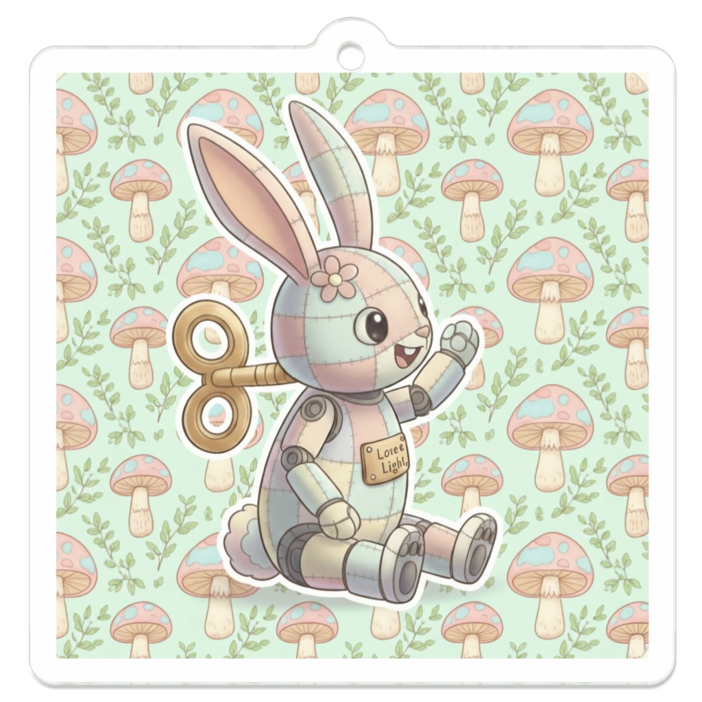 パッチ🌸】ゼンマイ⚙️仕掛けのウサギのアクリルキーホルダー