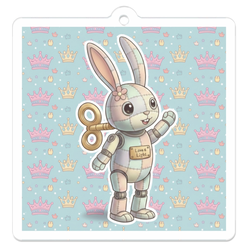 パッチ🌸】ゼンマイ⚙️仕掛けのウサギのアクリルキーホルダー