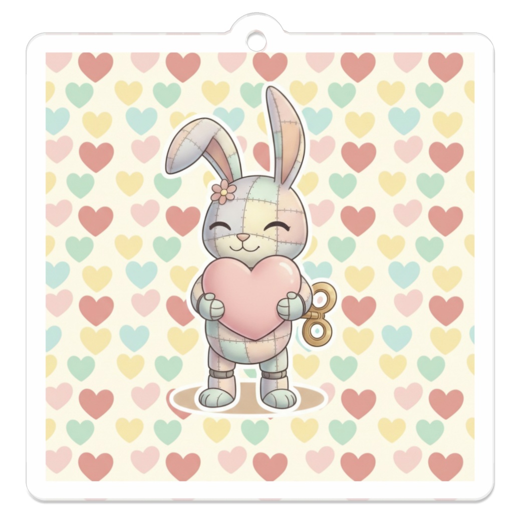 パッチ🌸】ゼンマイ⚙️仕掛けのウサギのアクリルキーホルダー