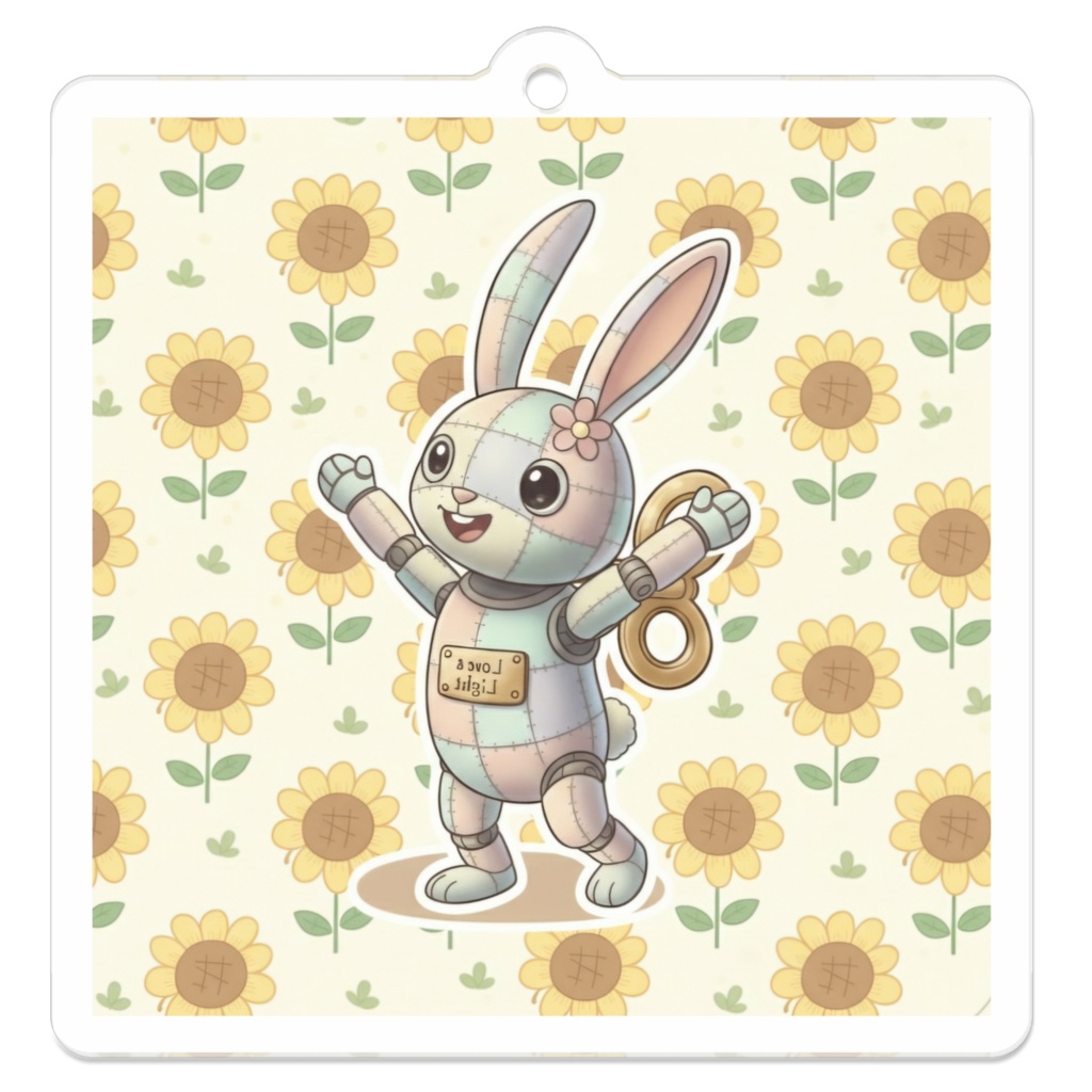 パッチ🌸】ゼンマイ⚙️仕掛けのウサギのアクリルキーホルダー